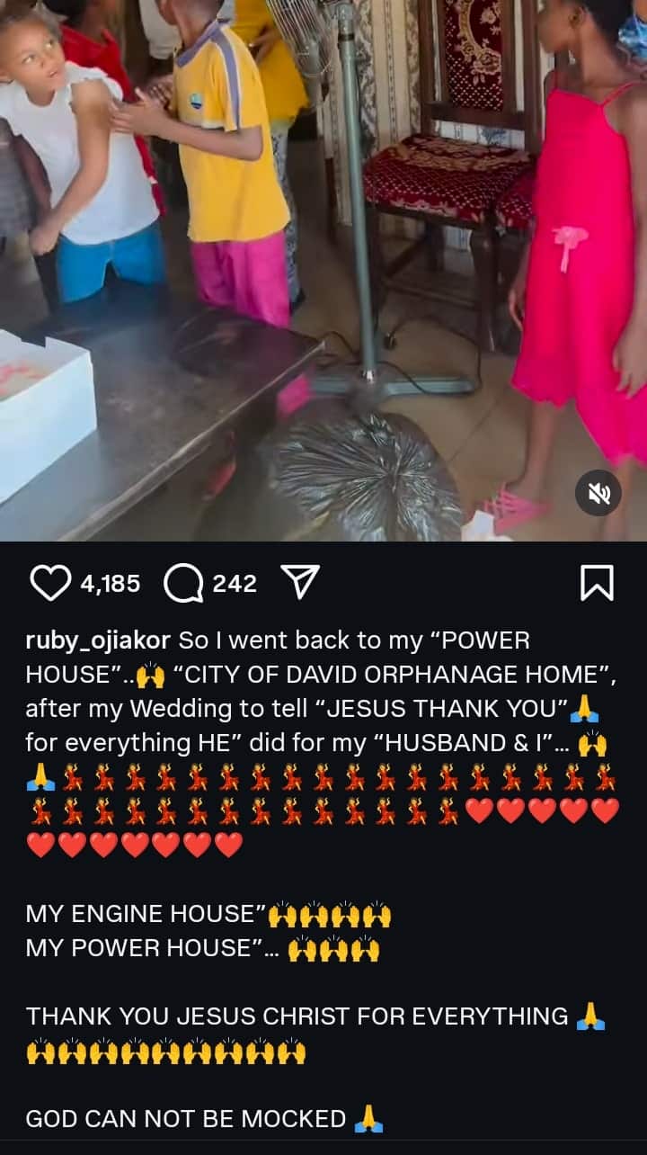 Ruby Ojiakor visits orphanage home