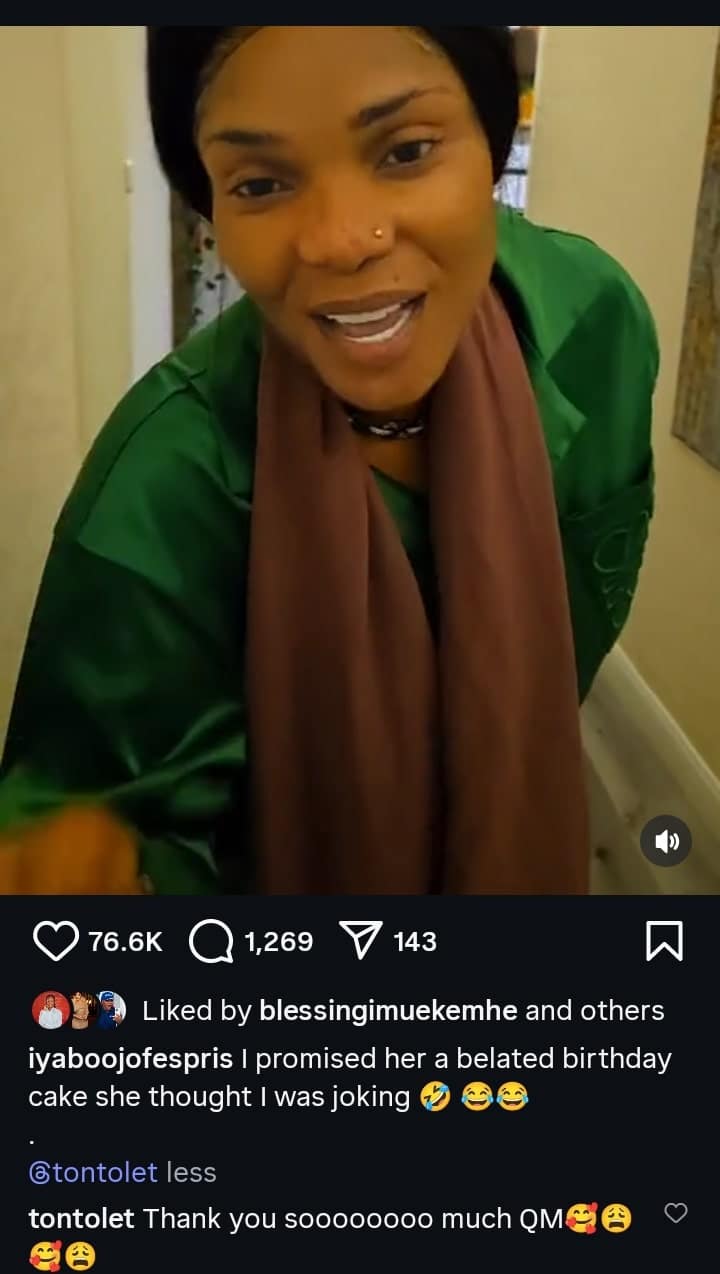 Iyabo Ojo surprises Tonto Dikeh with cake