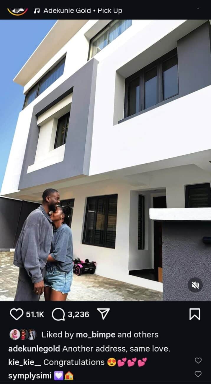 Adekunle Gold and Simi acquire new home
