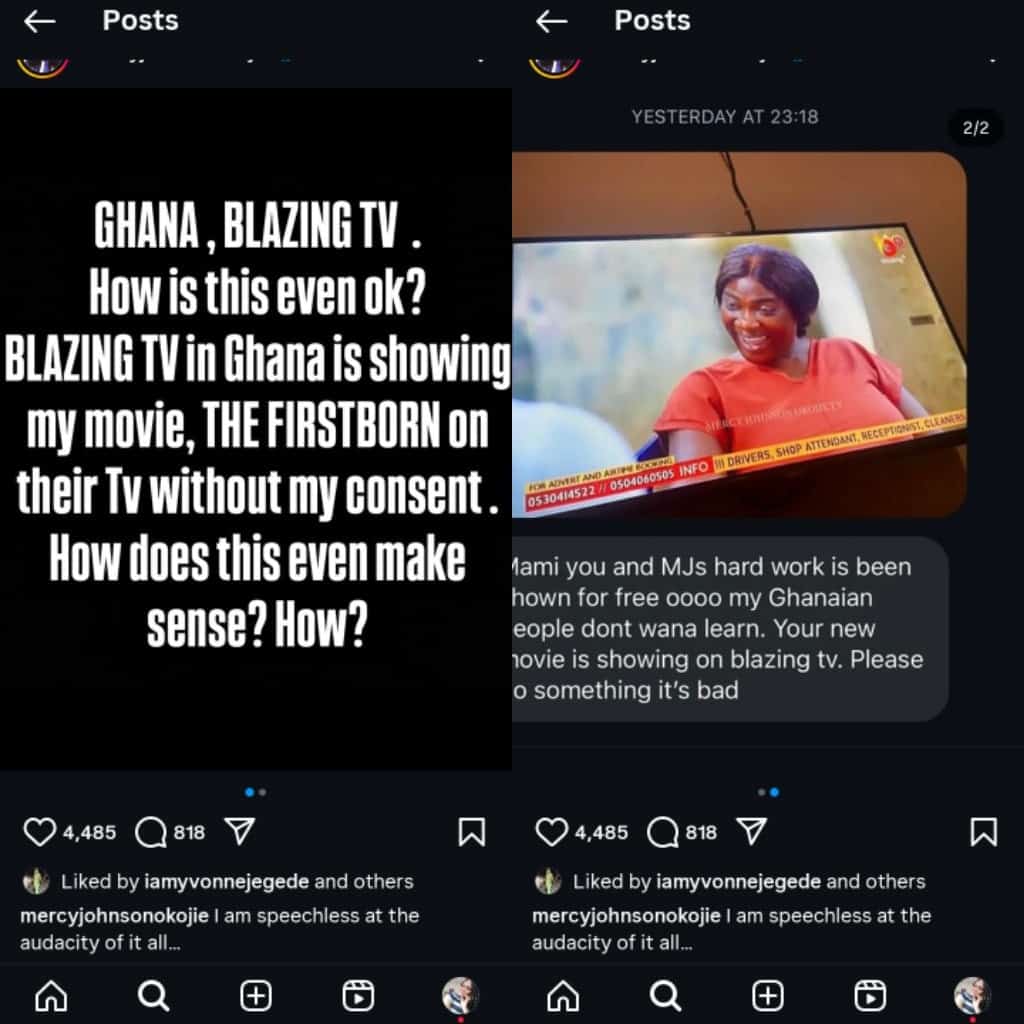 Mercy Johnson calls out Ghanaian TV station
