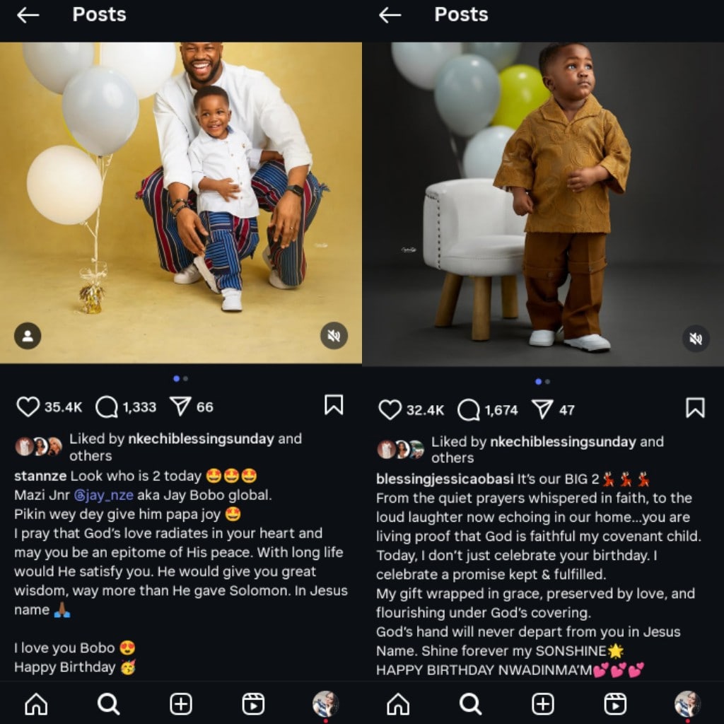 Stan Nze and Blessing Obasi celebrate son 2nd birthday