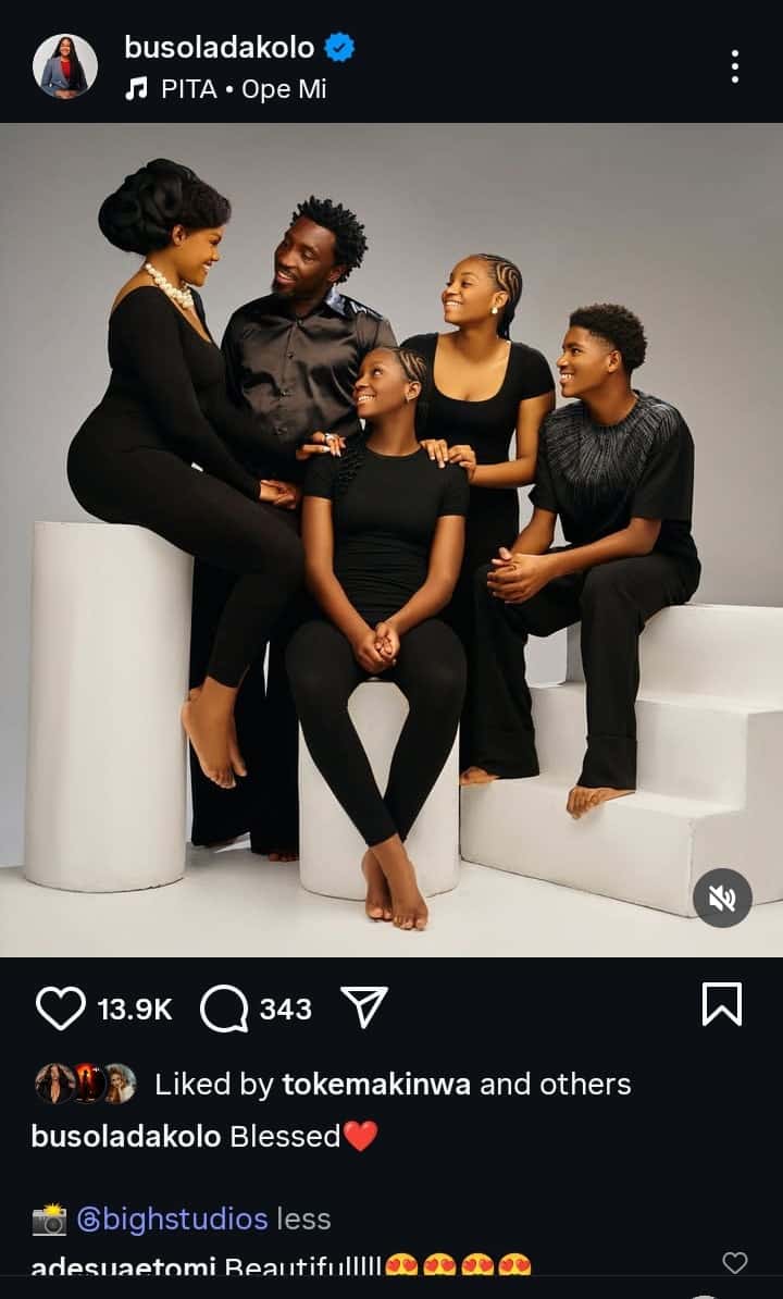 Busola Dakolo shares lovely family photo
