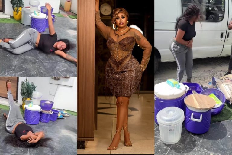 Dramatic moment Sarah Martins rolls on the floor as her good heart brings her blessings (Video)