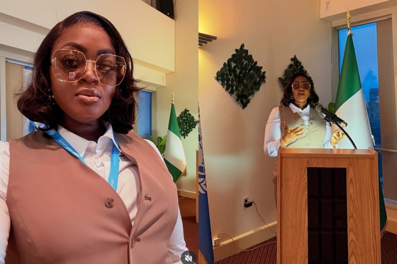 Eniola Badmus speaking at United Nations General Assembly event