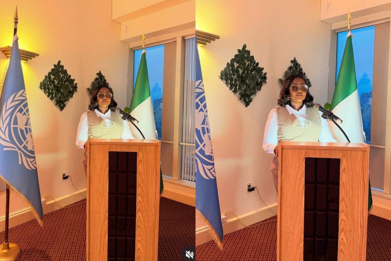 Eniola Badmus speaking at United Nations General Assembly event