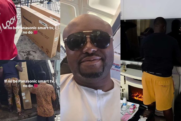 Israel DMW splashes over N7 million on a smart television in his mansion in Benin, shares receipt