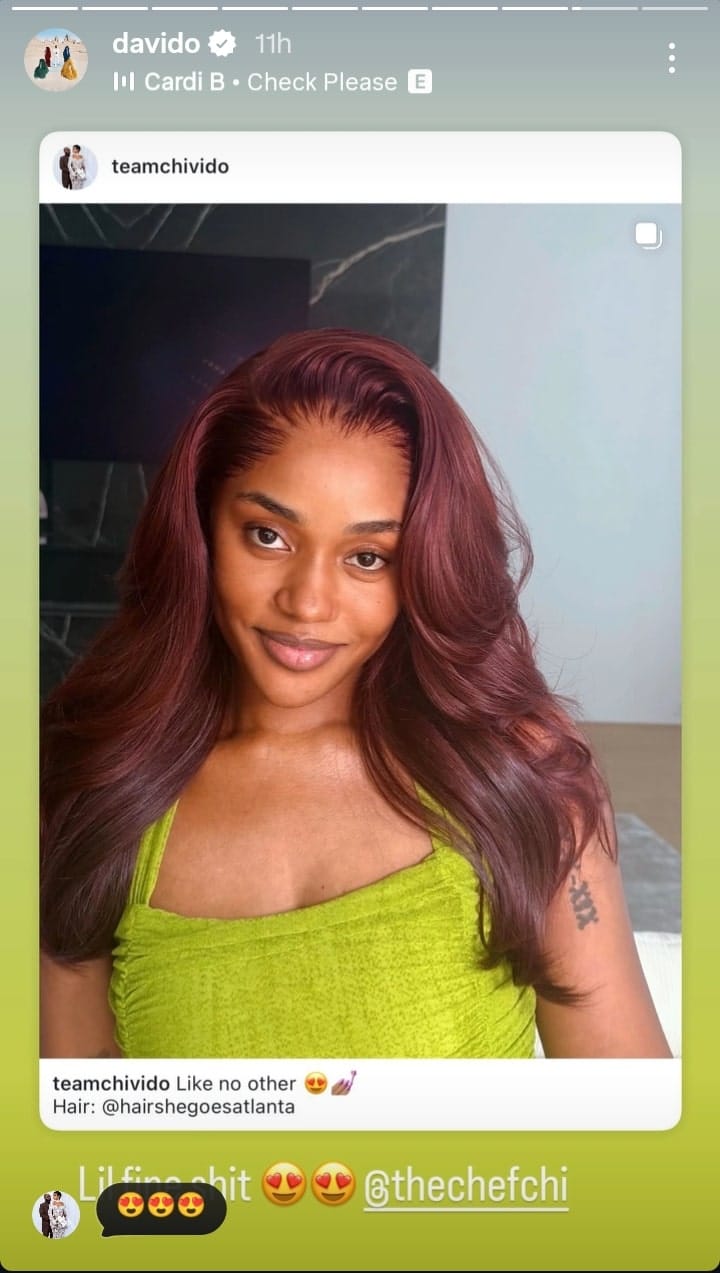 Davido gushes over Chioma's no makeup photos