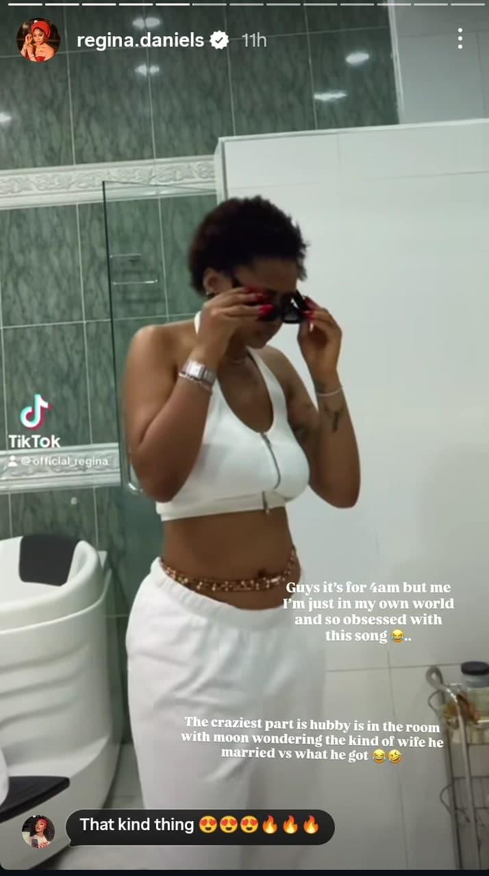 Regina Daniels dancing at 4am
