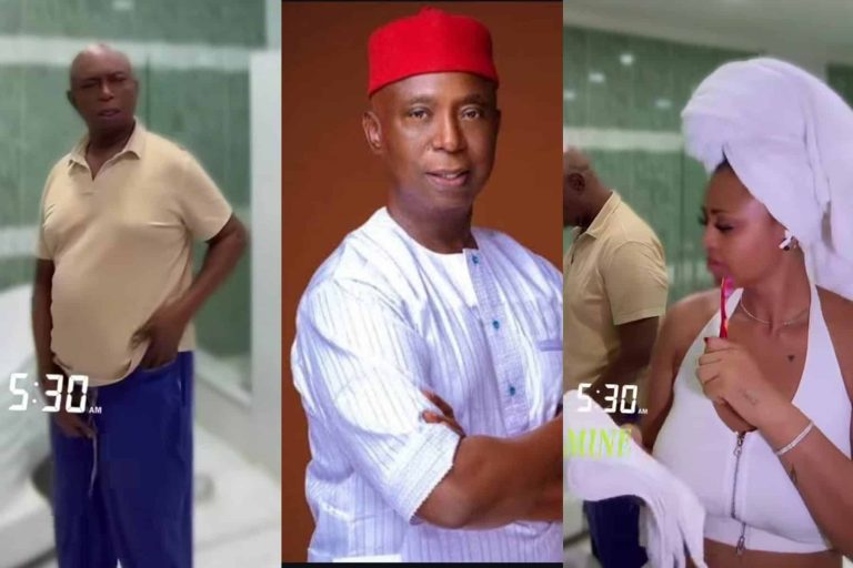 Ned Nwoko reacts as wife, Regina Daniels, shares embarrassing video of him online