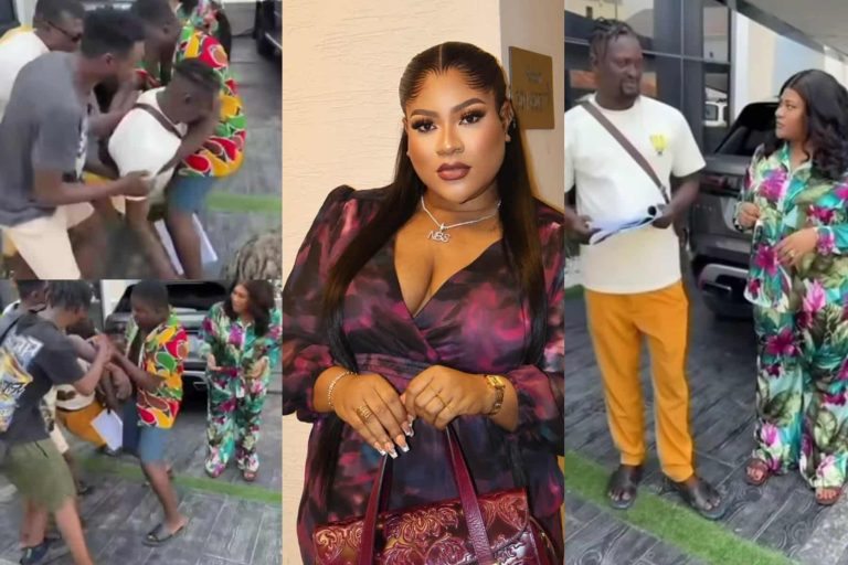 “Ashmusy dey learn” – Dramatic moment Nkechi Blessing’s director faints as she blesses him with a brand new G-Wagon (Video)