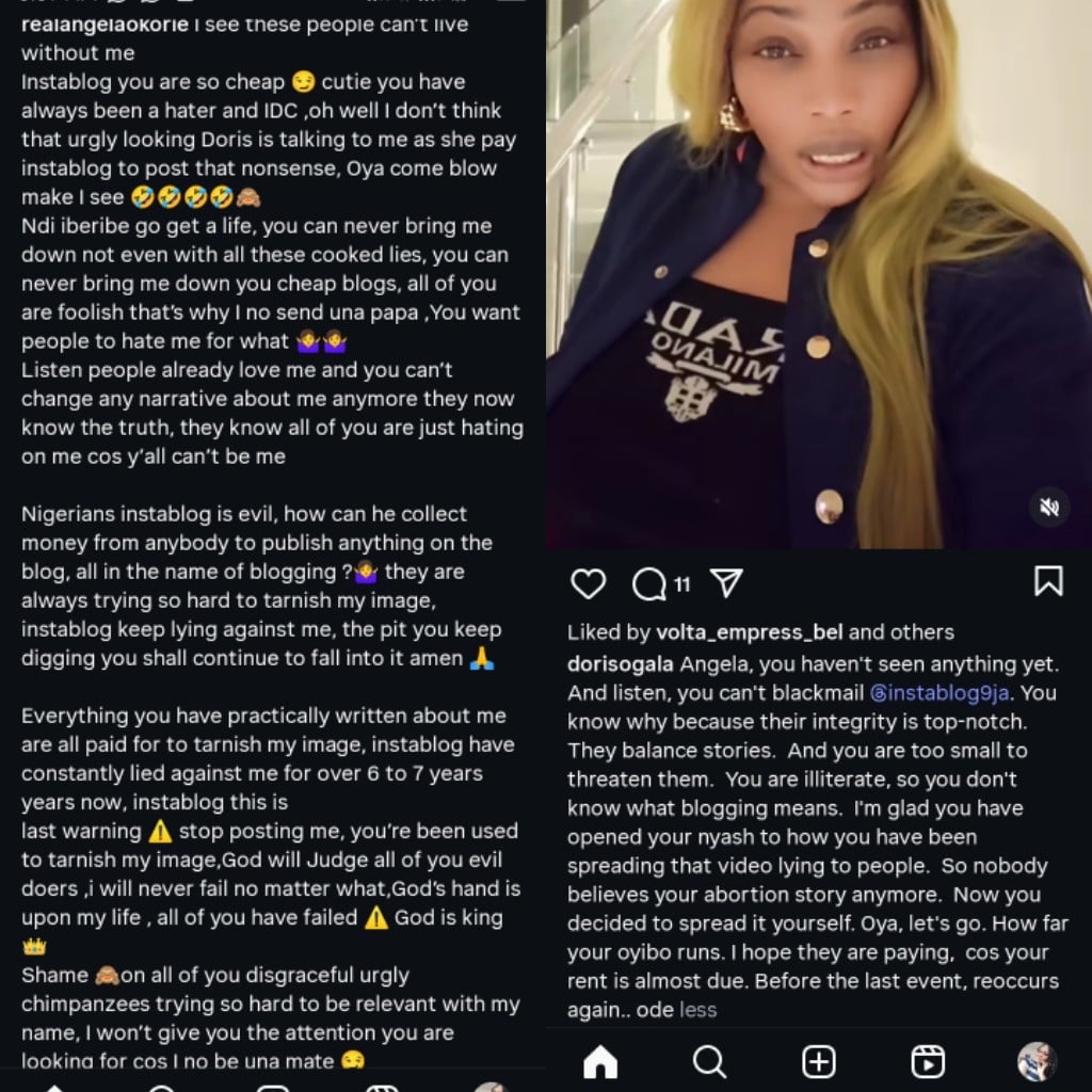 Angela Okorie and Doris Ogala trade words