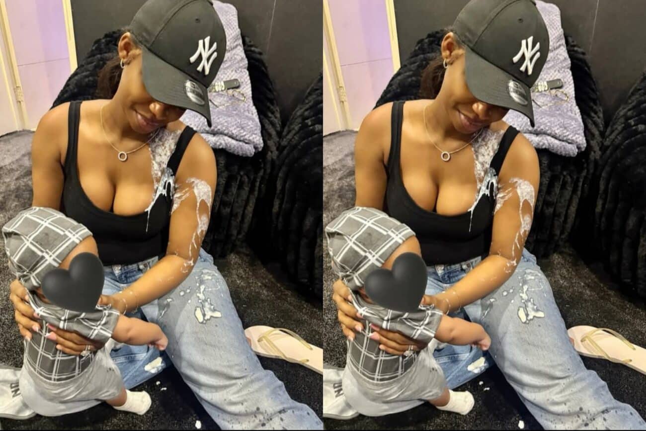 Priscilla Ojo mother moment with son