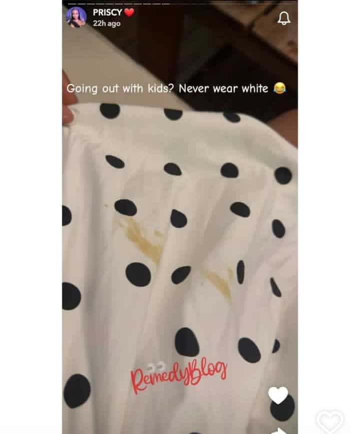 Priscilla Ojo warns against wearing white with kids