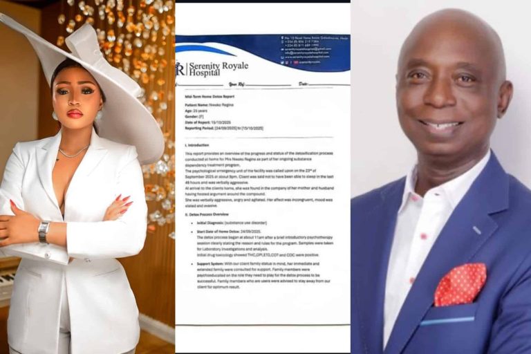 Serenity Royale Hospital breaks silence following leaked medical report of their alleged patient, Regina Daniels, issues a disclaimer