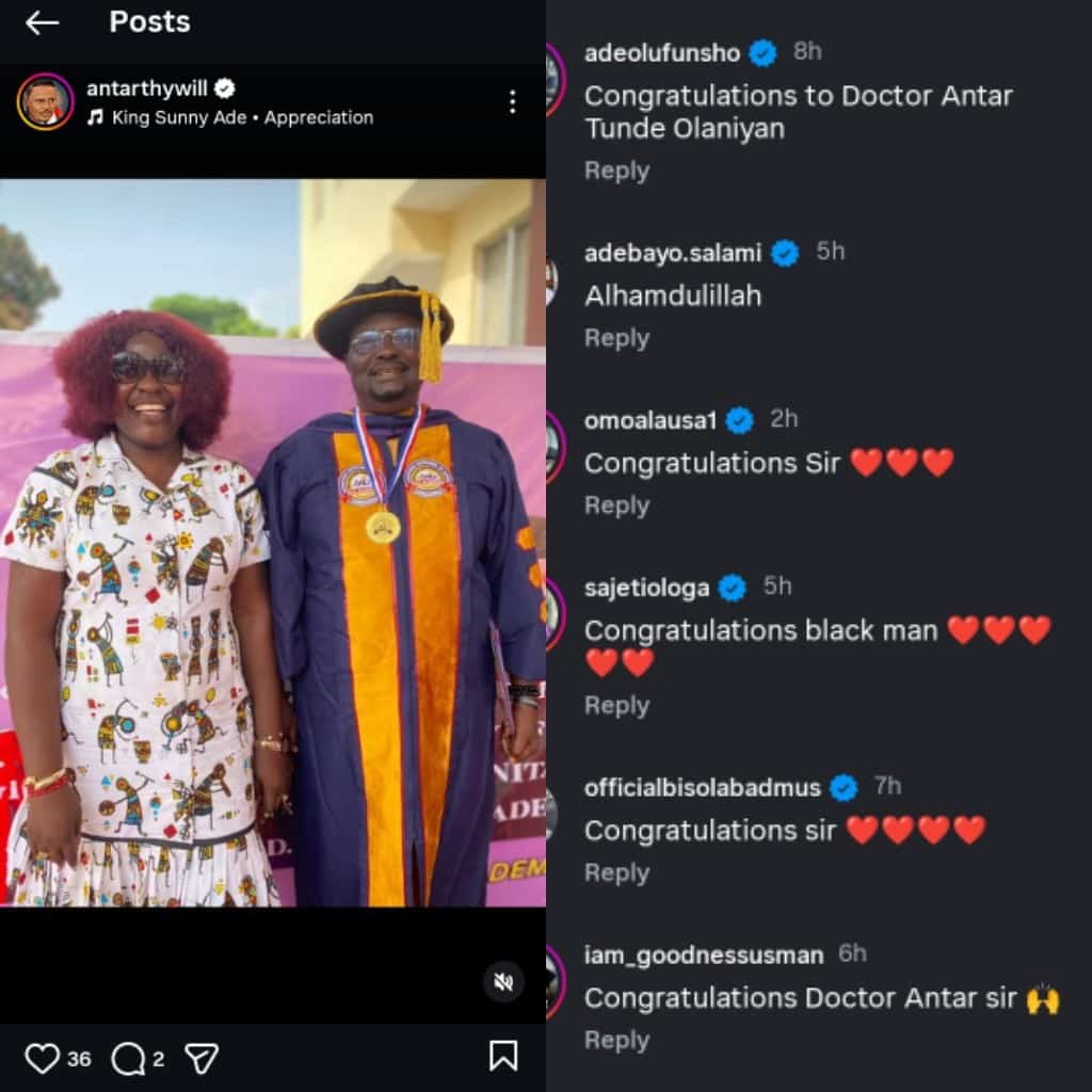 Antar Olaniyan bags doctorate degree