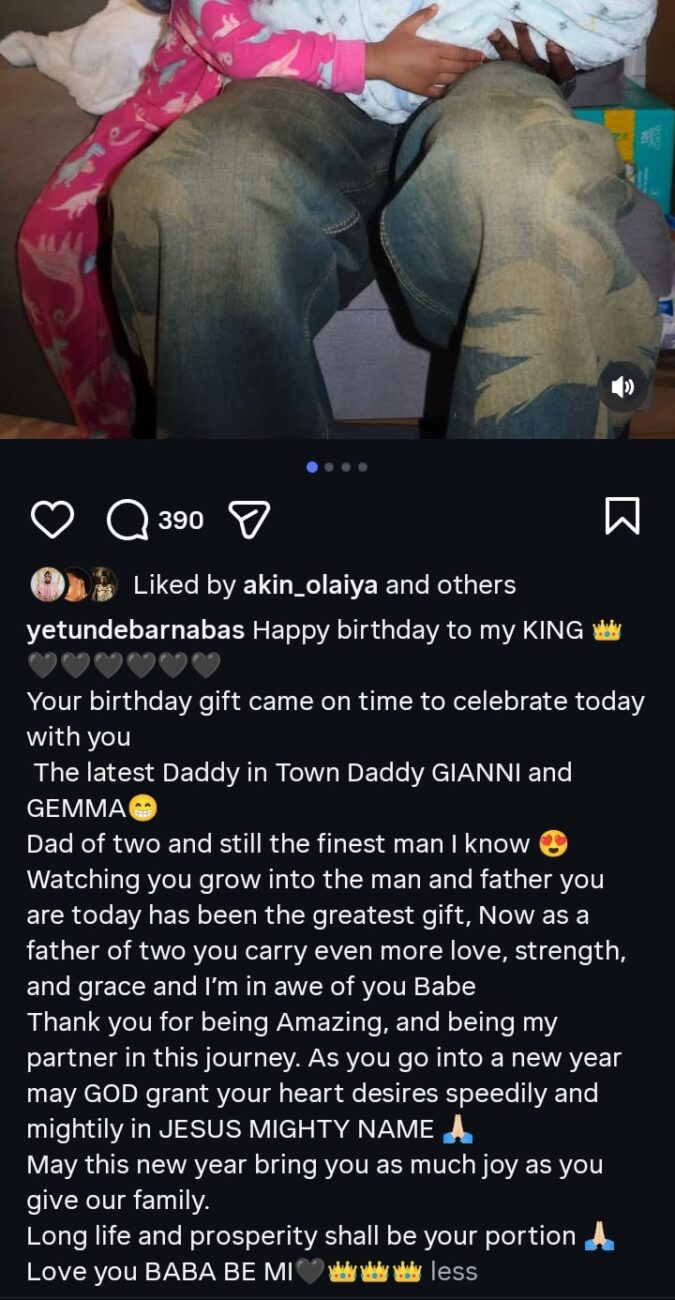 Yetunde Barnabas celebrates husband's birthday