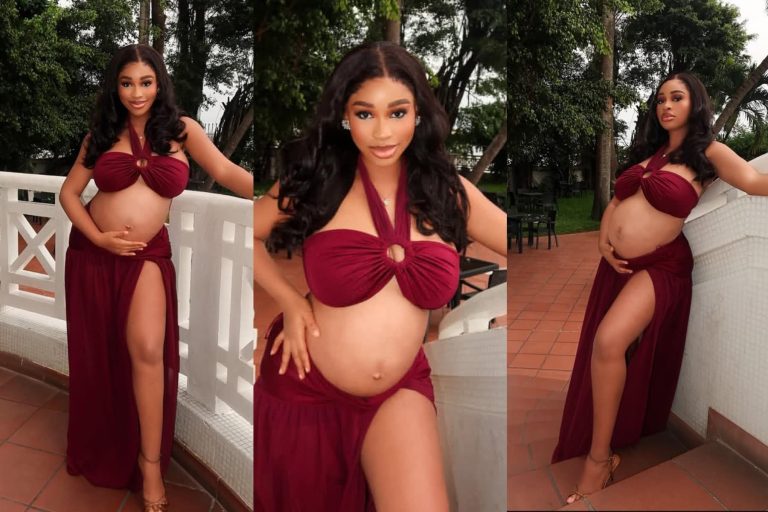 “I can’t keep calm” – Yetunde Barnabas shares sultry maternity photos following birth of her baby boy