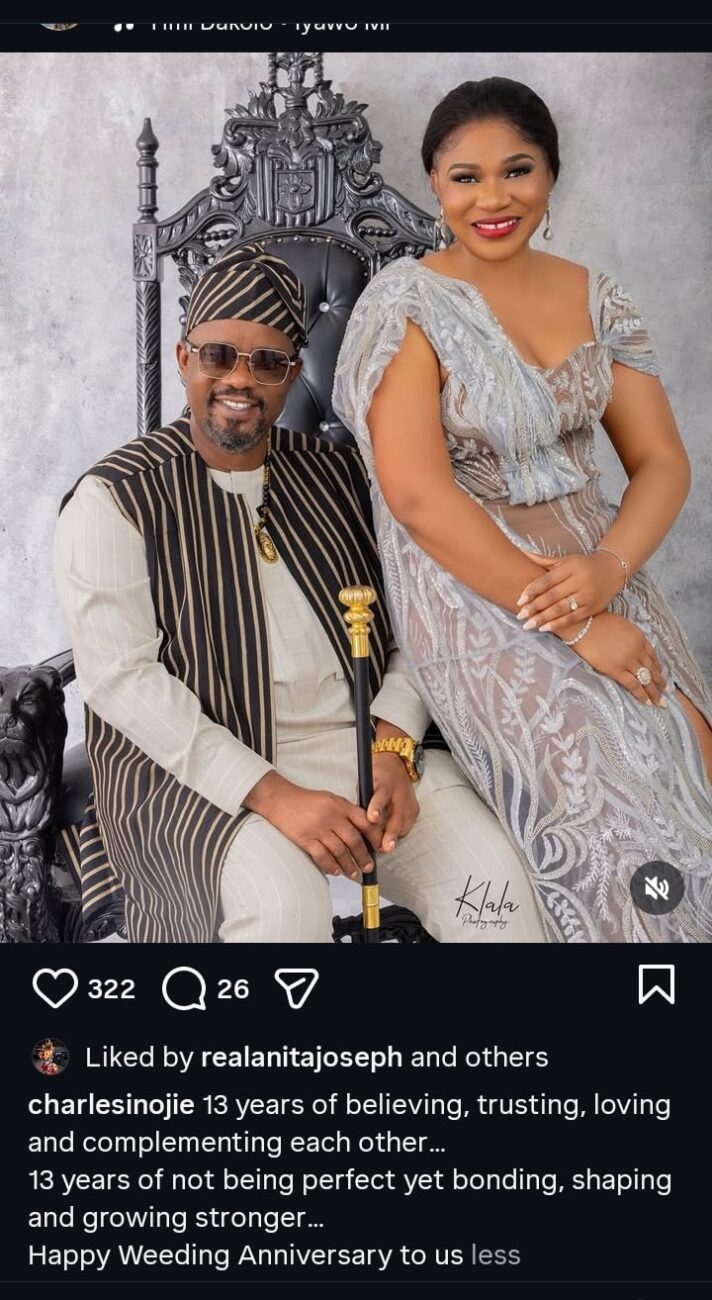 Charles Inojie and wife celebrate 13th anniversary