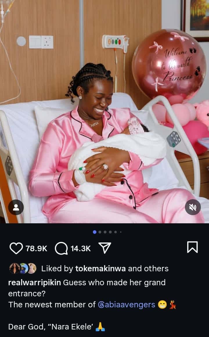Warri Pikin welcomes third child