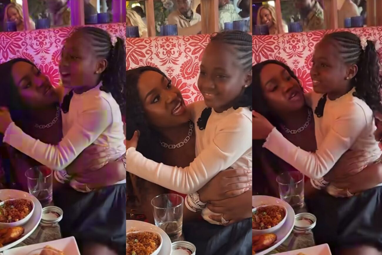 Davido's wife and Hailey at his birthday dinner