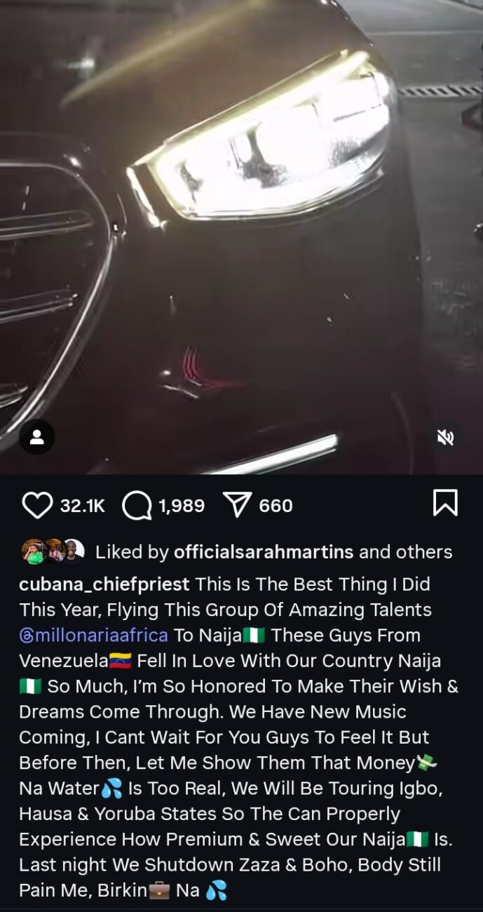 Cubana Chief Priest flies Venezuela boys to Nigeria