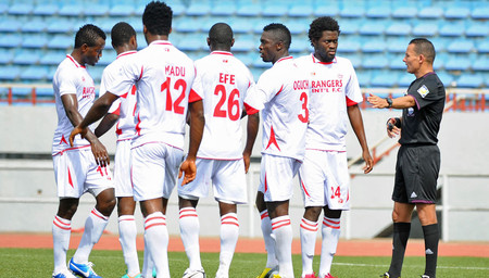 Enugu Rangers Players During a League Game.