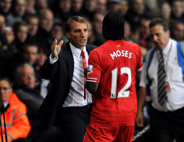 Rodgers Hugged Moses After the Nigerian was Substituted.