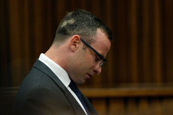 Oscar Pistorius Sobs During Trial in Pretoria. AP.
