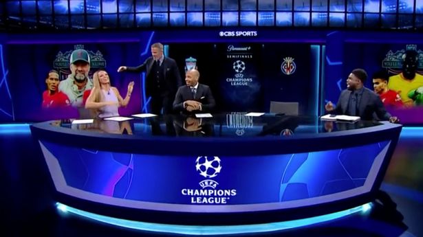 https://twitter.com/CBSSportsGolazo/status/1519384700371890176
Jamie Carragher kicks CBS Sports host Kate Abdo out of her seat after Liverpool clip