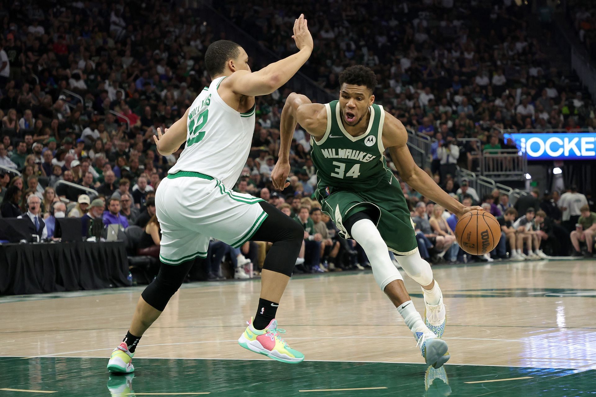 The Greek Freak in action in Game Six