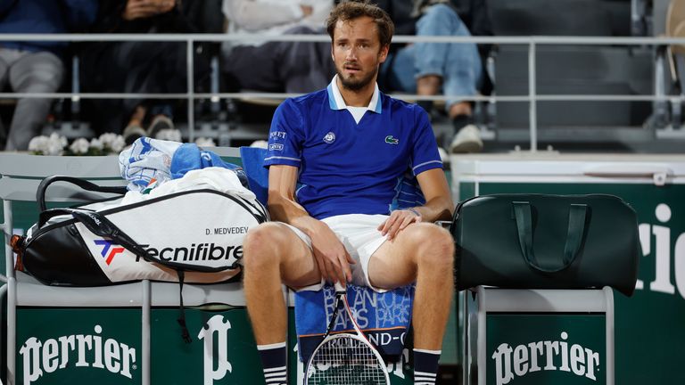 Daniil Medvedev saw his French Open hopes crushed by 2014 US Open champion Marin Cilic