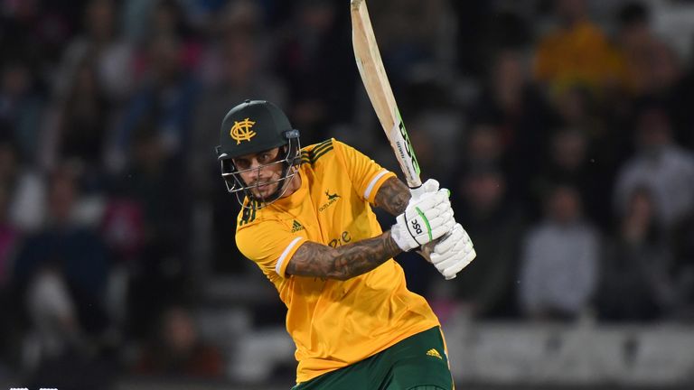 Alex Hales fell for a golden duck after only two balls of the chase as Nottinghamshire lost to Yorkshire in the Vitality Blast