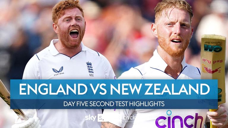 Highlights of day five of the second Test between England and New Zealand from Trent Bridge