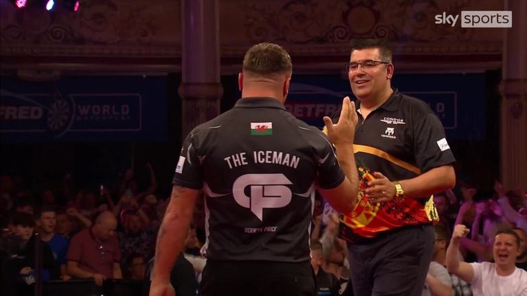 Gerwyn Price takes advantage of a Jose De Sousa missed 20 checkout to end an absolute thriller and book his spot in the World Matchplay semi-final. 