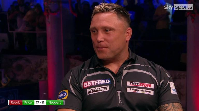 Price says hitting a nine-darter put more pressure on him to win the match against Noppert