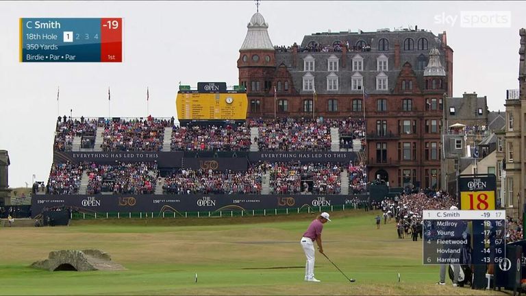 Smith produced three stunning shots on the 18th hole at St Andrews to win the 150th Open Championship