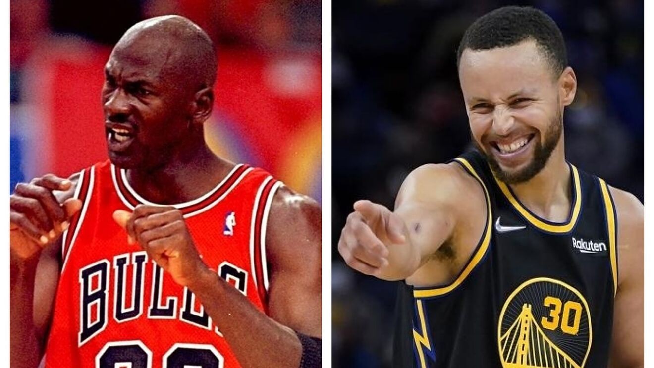 Michael Jordan and Steph Curry changed the landscape of the NBA with their influence. [Photo: Marca]