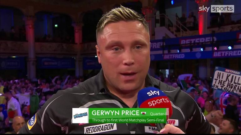 Gerwyn Price says he's where he deserves to be after reclaiming his world number one spot after beating Jose De Sousa in the World Matchplay quarter-final.