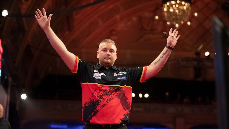 Dimitri Van den Bergh will replace Peter Wright in the World Series events in Australia and New Zealand (Picture: Taylor Lanning/PDC)