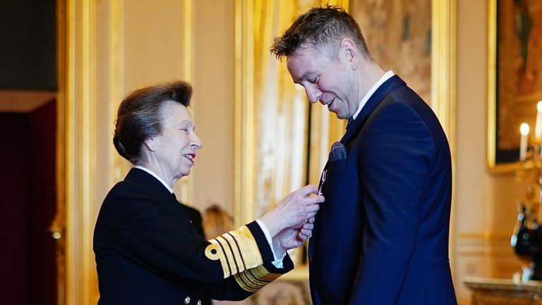 Ryan Jones received an MBE for services to rugby union and charitable fundraising from the Princess Royal at Windsor Castle earlier this year. (Photo:  Aaron Chown/PA Wire/PA Images)
