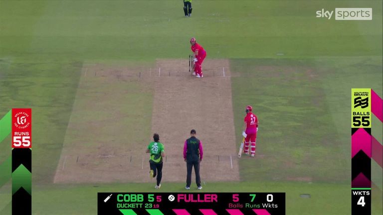 There was carnage in the middle with Ben Duckett and Josh Cobb getting in a muddle and the latter being run out