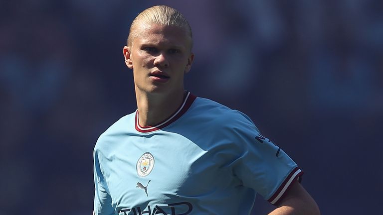 Erling Haaland in action for Manchester City against Bournemouth