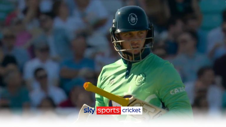 Jason Roy is caught from the second delivery he faced against the Northern Superchargers 