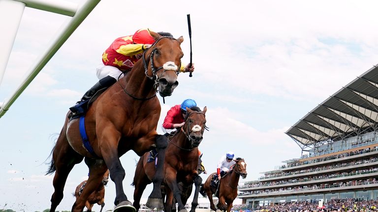 State Of Rest hangs on by the rail to win the Prince Of Wales&#39;s Stakes