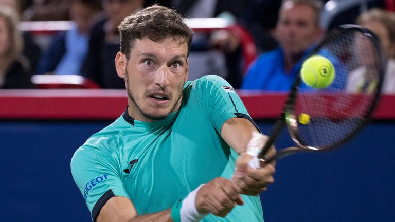 Spain&#39;s Pablo Carreno Busta, in action at the 2022 National Bank Open in Montreal (Associated Press)