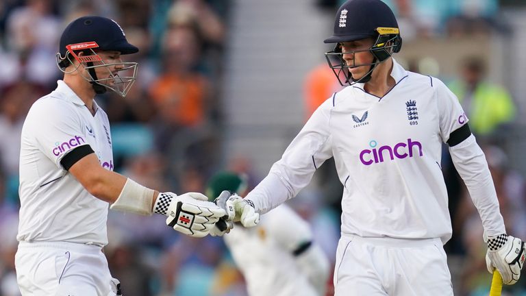 England openers Alex Lees and Crawley shared an unbroken stand of 97