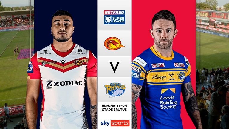 Highlights of Catalans Dragons' clash with Leeds Rhinos in Super League