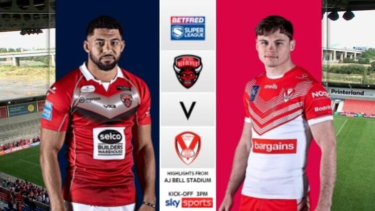 Highlights of the Super League match between the Salford Red Devils and St Helens. 