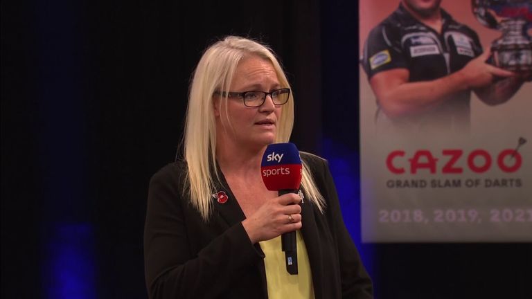 Laura Turner sympathises with Fallon Sherrock after a frustrating 5-1 loss to World Champion Peter Wright