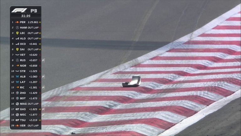 Pierre Gasly causes the first red flag of the FP3 session after the wheel brow suddenly flew off causing a puncture.